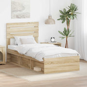 Bedframe 100x200 cm massief grenenhout Sonoma