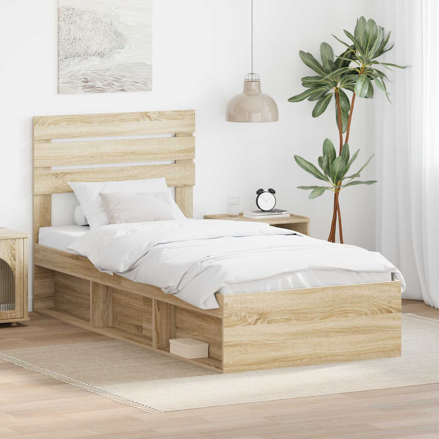 Bedframe met hoofdeinde Sonoma 100 x 200 cm Massief grenenhout
