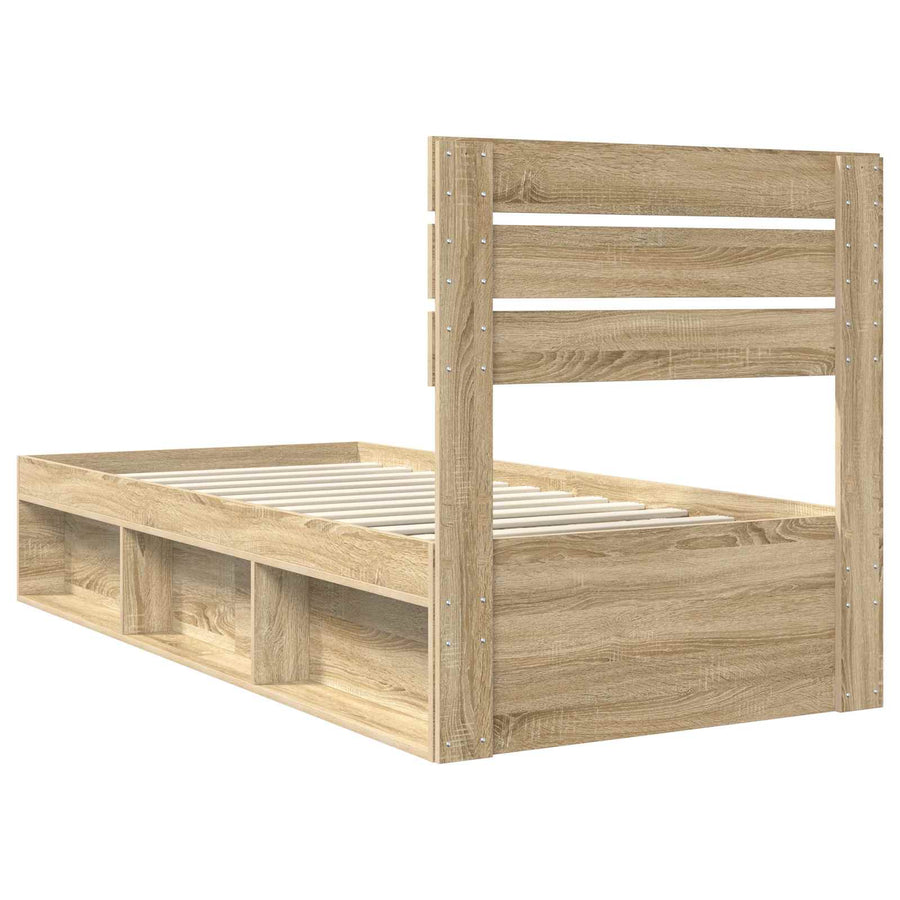 Bedframe met hoofdeinde Sonoma 100 x 200 cm Massief grenenhout