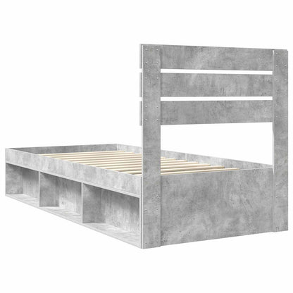 Bedframe Concerte Grijs 100 x 200 cm Massief grenenhout