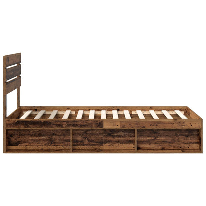 Bedframe met hoofdeinde Oudhout 100 x 200 cm Massief grenenhout