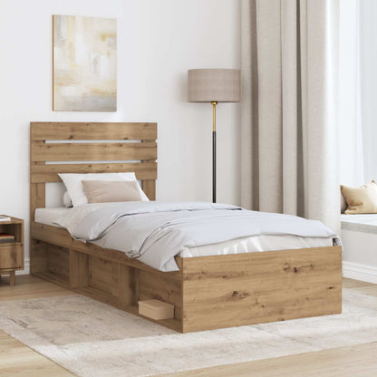 Bedframe Ambachtelijk eiken 100 x 200 cm Massief grenenhout