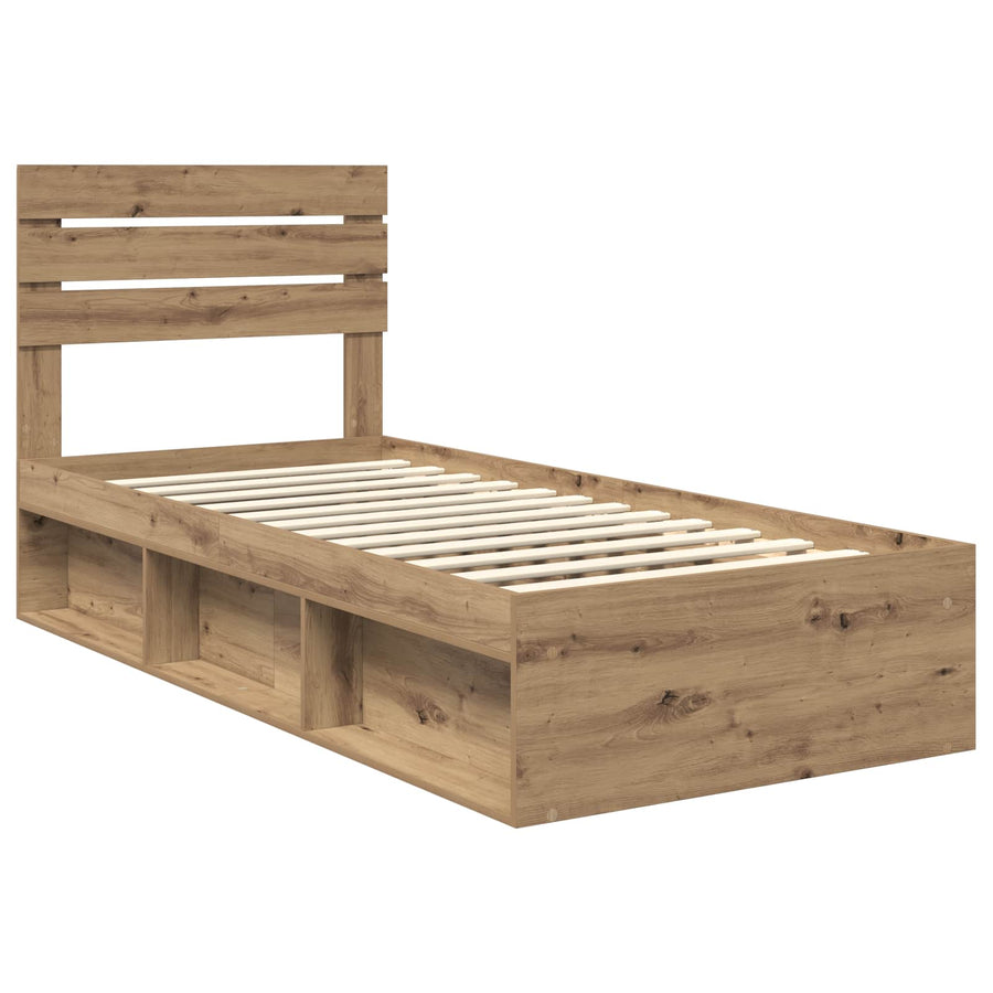 Bedframe Ambachtelijk eiken 100 x 200 cm Massief grenenhout