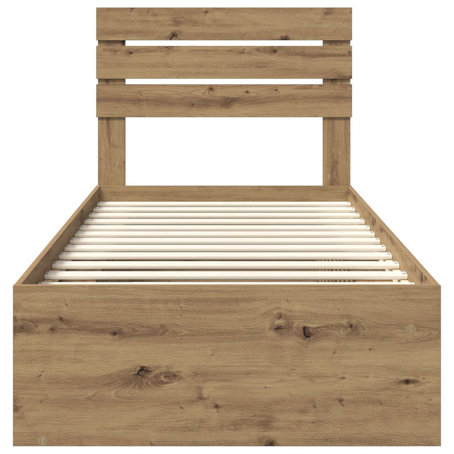 Bedframe Ambachtelijk eiken 100 x 200 cm Massief grenenhout