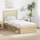 Bedframe 90x200 cm massief grenenhout Sonoma eiken