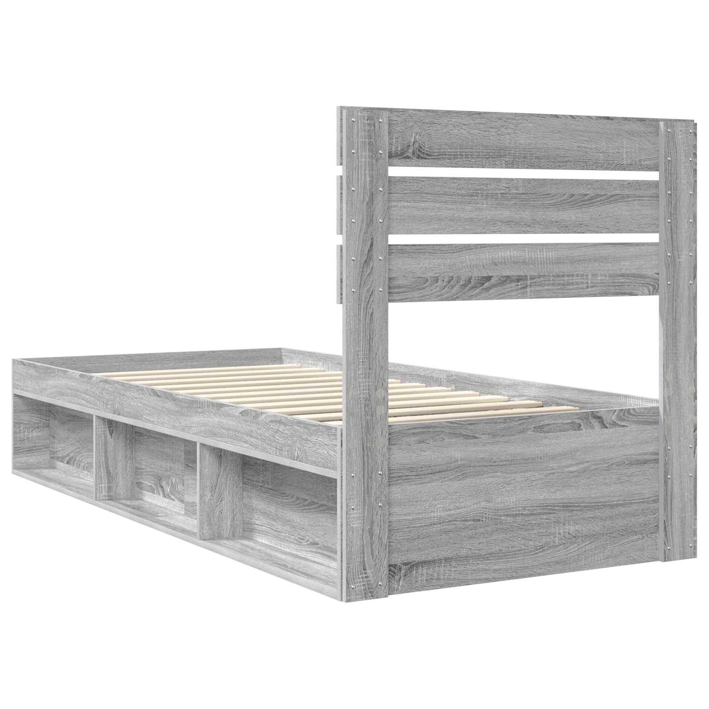 Bedframe Grijs Sonoma 90 x 200 cm Massief grenenhout