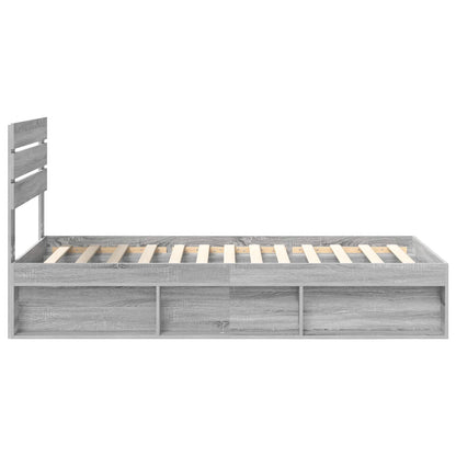 Bedframe Grijs Sonoma 90 x 200 cm Massief grenenhout