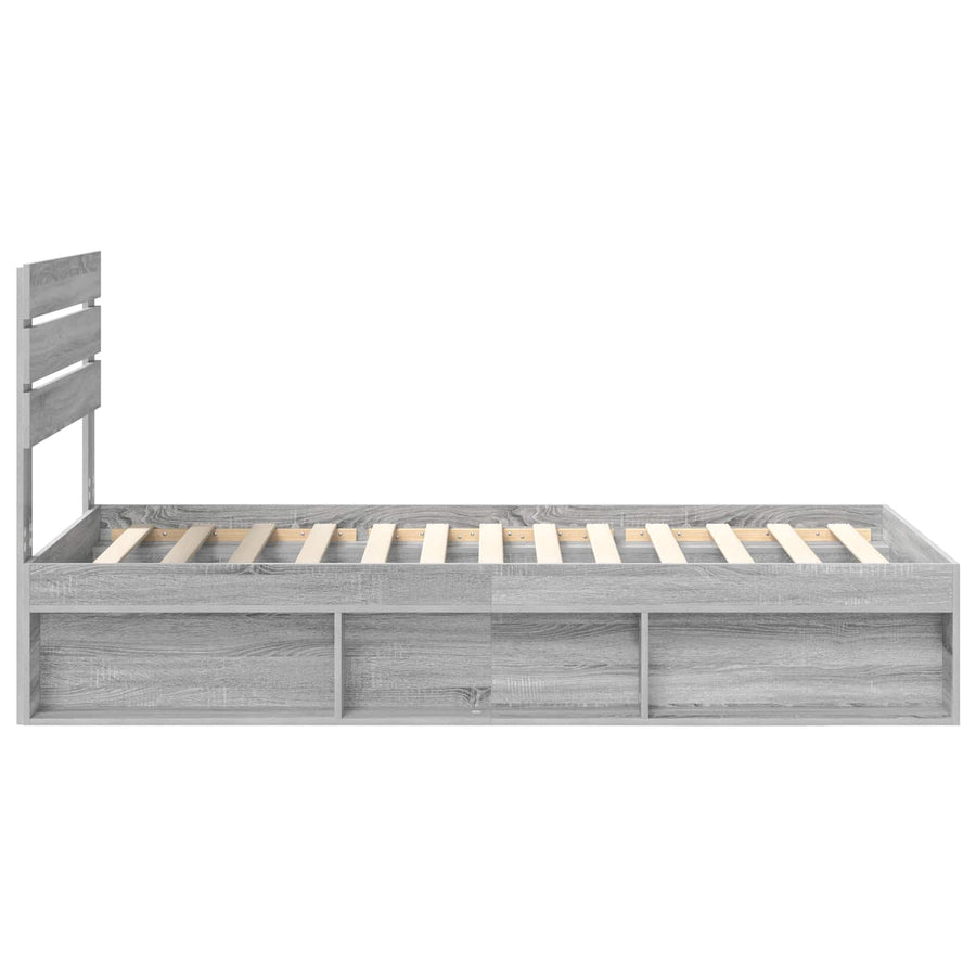 Bedframe Grijs Sonoma 90 x 200 cm Massief grenenhout