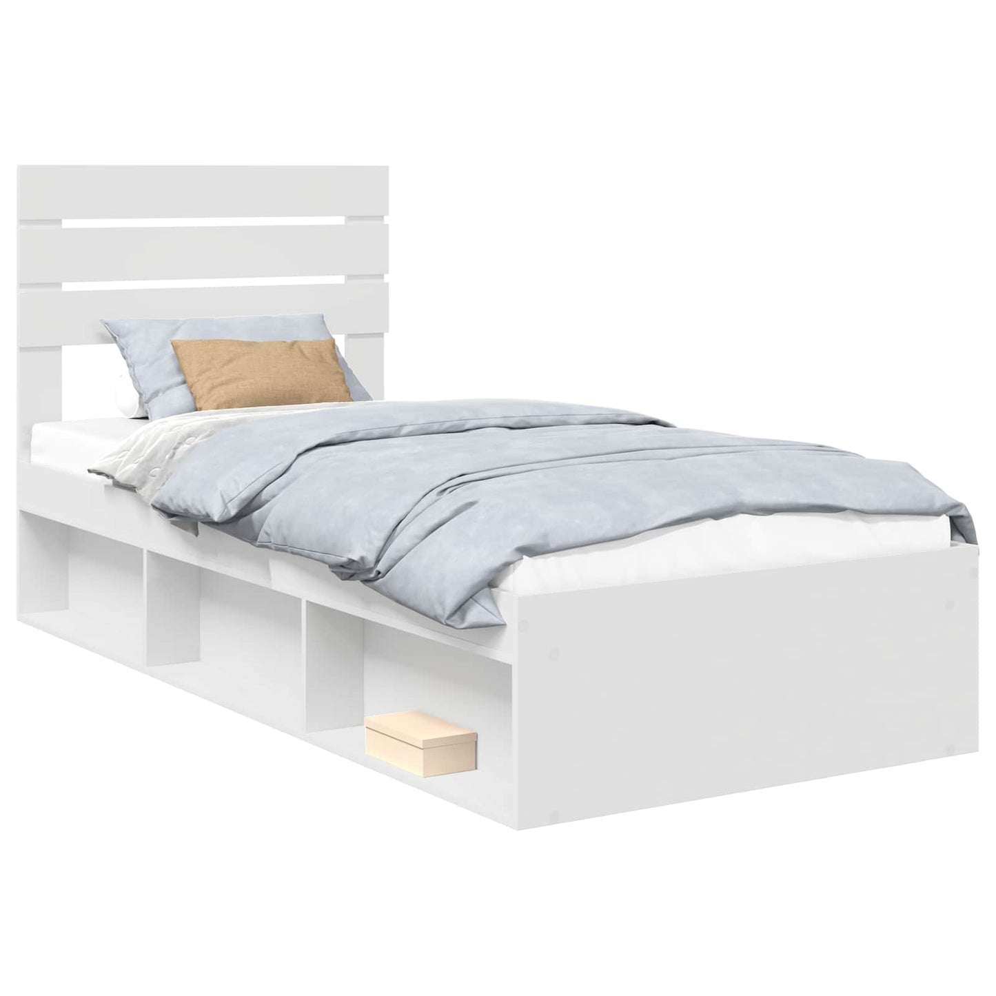 Bedframe met hoofdeinde Wit 90 x 190 cm Massief grenenhout