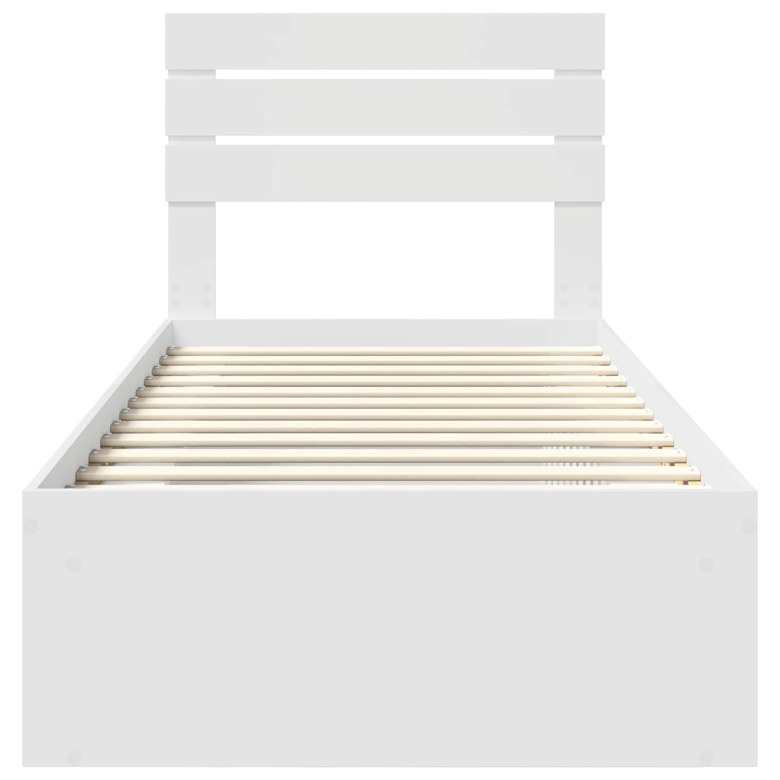 Bedframe met hoofdeinde Wit 90 x 190 cm Massief grenenhout