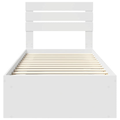 Bedframe met hoofdeinde Wit 90 x 190 cm Massief grenenhout