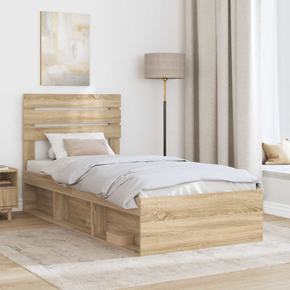 Bedframe met hoofdeinde Sonoma 90 x 190 cm Massief grenenhout