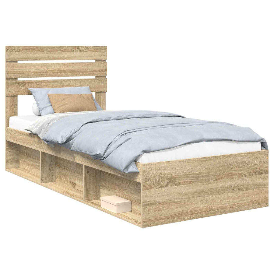 Bedframe met hoofdeinde Sonoma 90 x 190 cm Massief grenenhout
