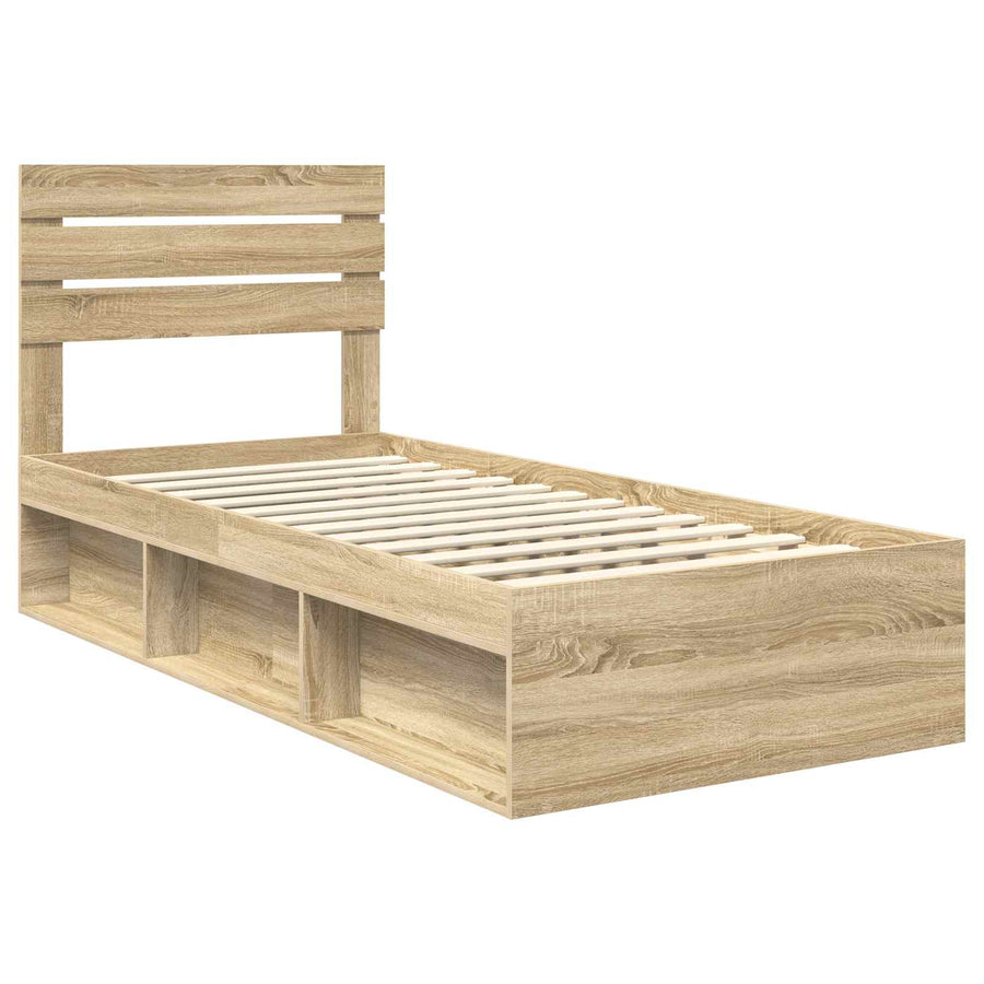 Bedframe met hoofdeinde Sonoma 90 x 190 cm Massief grenenhout