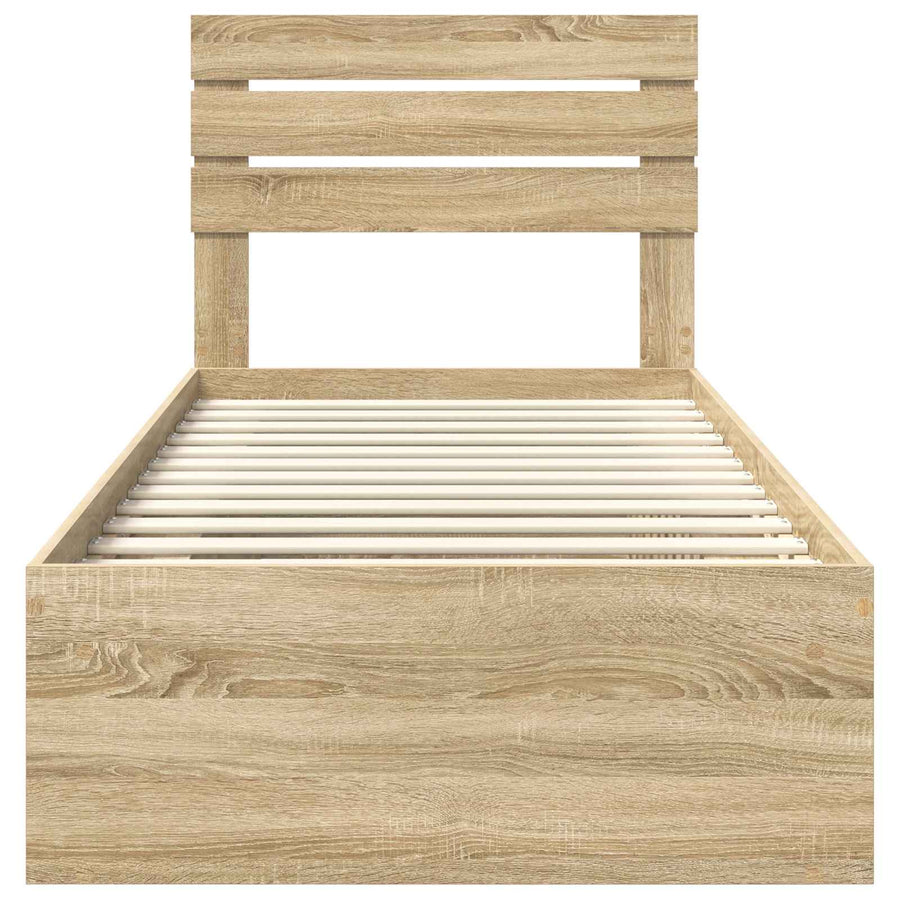 Bedframe met hoofdeinde Sonoma 90 x 190 cm Massief grenenhout