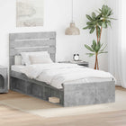 Bedframe 90x190 cm grijs massief grenenhout