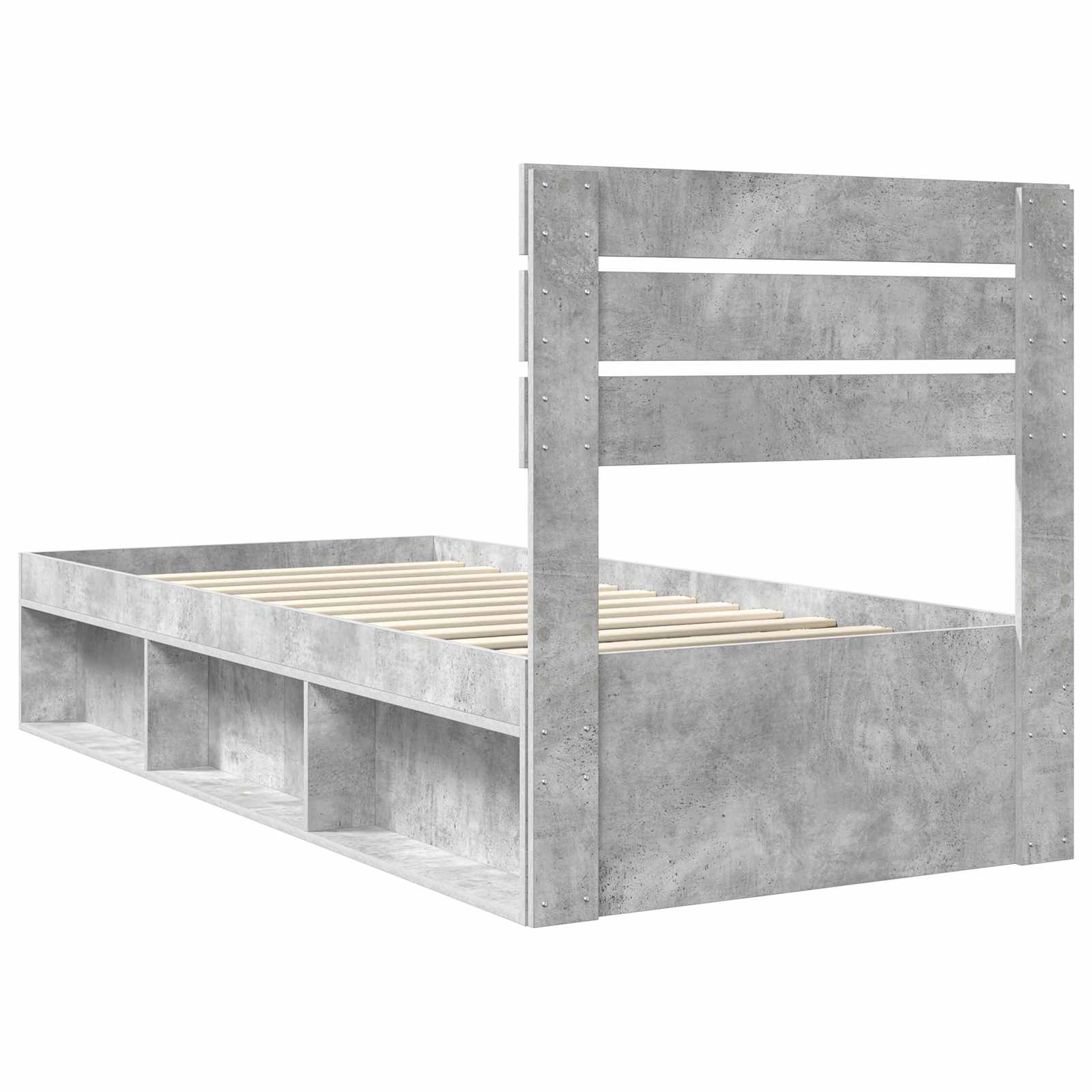 Bedframe Concerte Grijs 90 x 190 cm Massief grenenhout