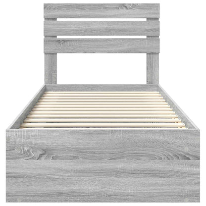 Bedframe Grijs Sonoma 90 x 190 cm Massief grenenhout