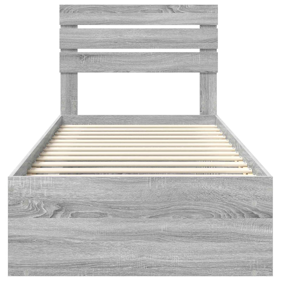 Bedframe Grijs Sonoma 90 x 190 cm Massief grenenhout