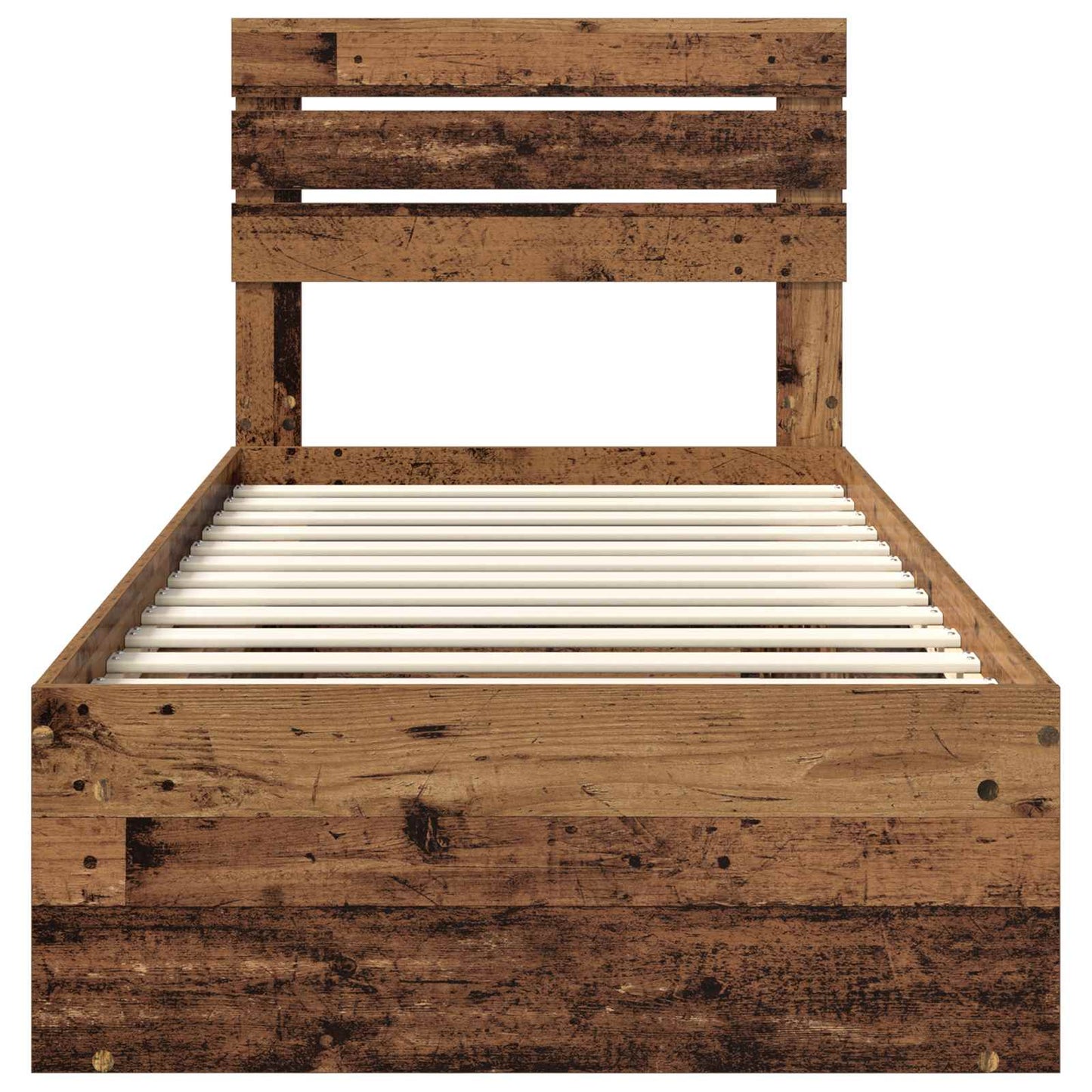 Bedframe met hoofdeinde Oudhout 90 x 190 cm Massief grenenhout