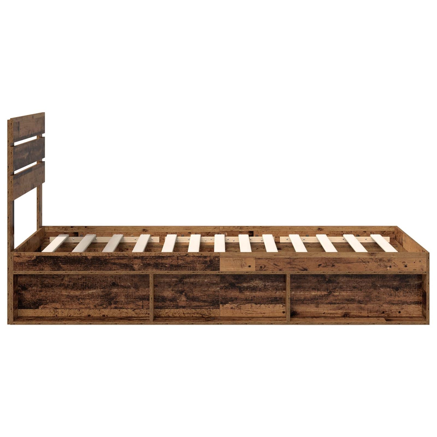 Bedframe met hoofdeinde Oudhout 90 x 190 cm Massief grenenhout