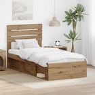 Bed frame Handcrafted Oak 90 x 190 cm Solid Pine Wood