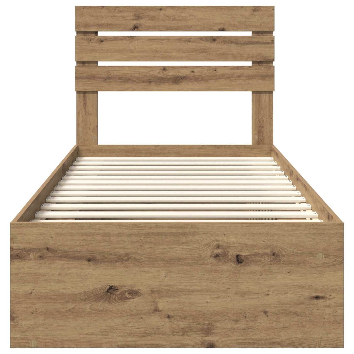 Bedframe Ambachtelijk eiken 90 x 190 cm Massief grenenhout