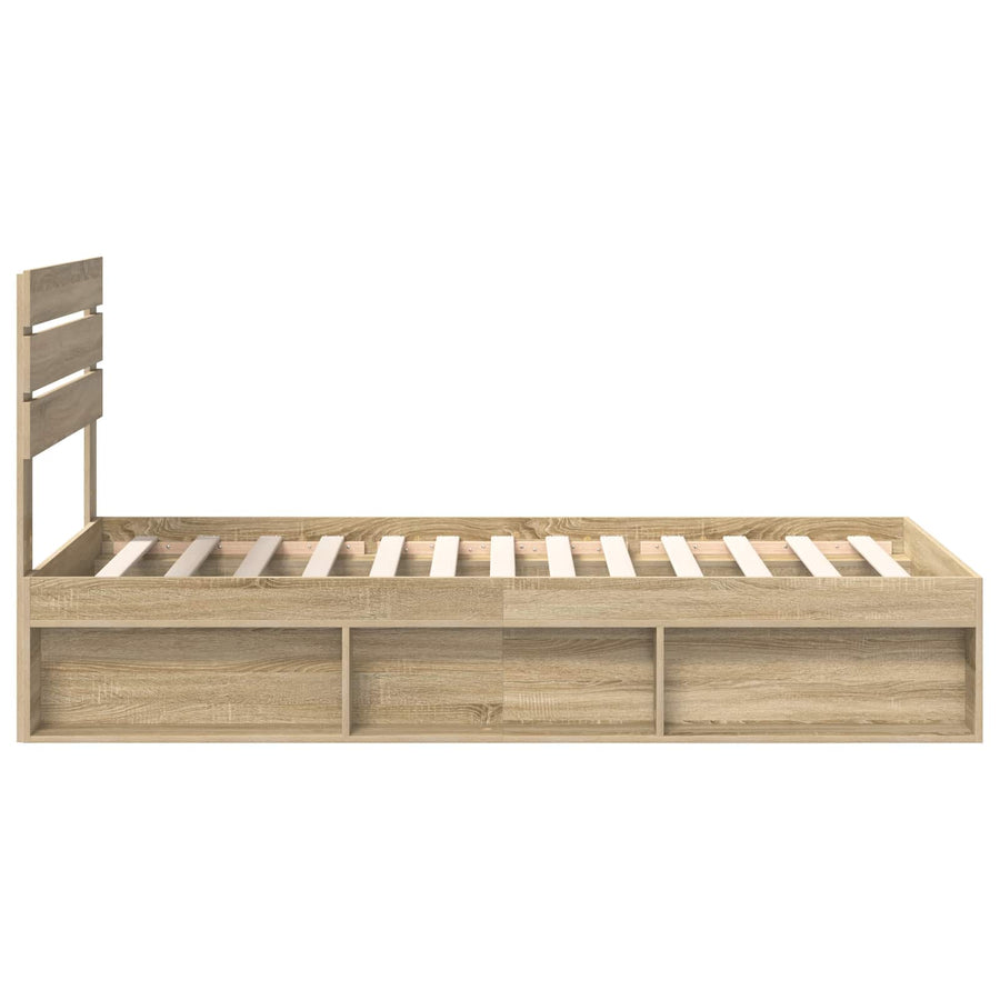 Bedframe Sonoma Eiken 75 x 190 cm Massief grenenhout