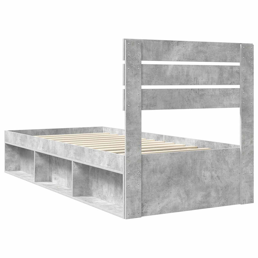 Bedframe Concerte Grijs 75 x 190 cm Massief grenenhout