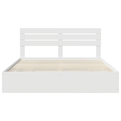 Bedframe met lade met opslag Wit 200 x 200 cm Ingenieurshout