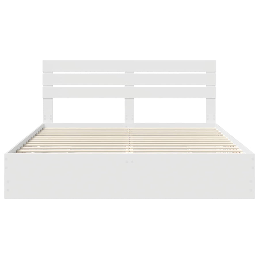 Bedframe met lade met opslag Wit 200 x 200 cm Ingenieurshout