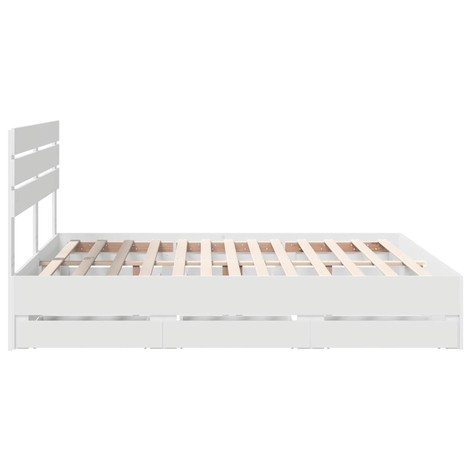 Bedframe met lade met opslag Wit 200 x 200 cm Ingenieurshout