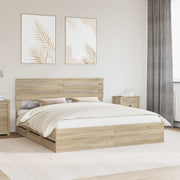 Bedframe met lade 200x200 cm sonoma eiken