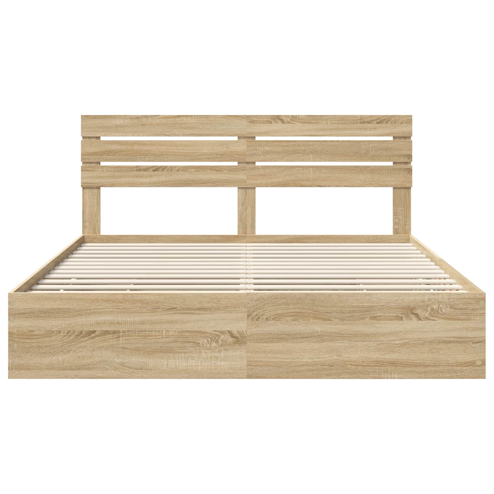 Bedframe met lade Sonoma Eiken 200 x 200 cm Ingenieurshout
