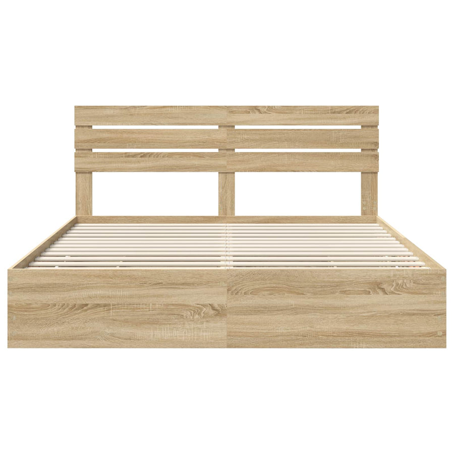 Bedframe met lade Sonoma Eiken 200 x 200 cm Ingenieurshout
