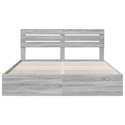 Bedframe met lade Grijs Sonoma 200 x 200 cm Ingenieurshout