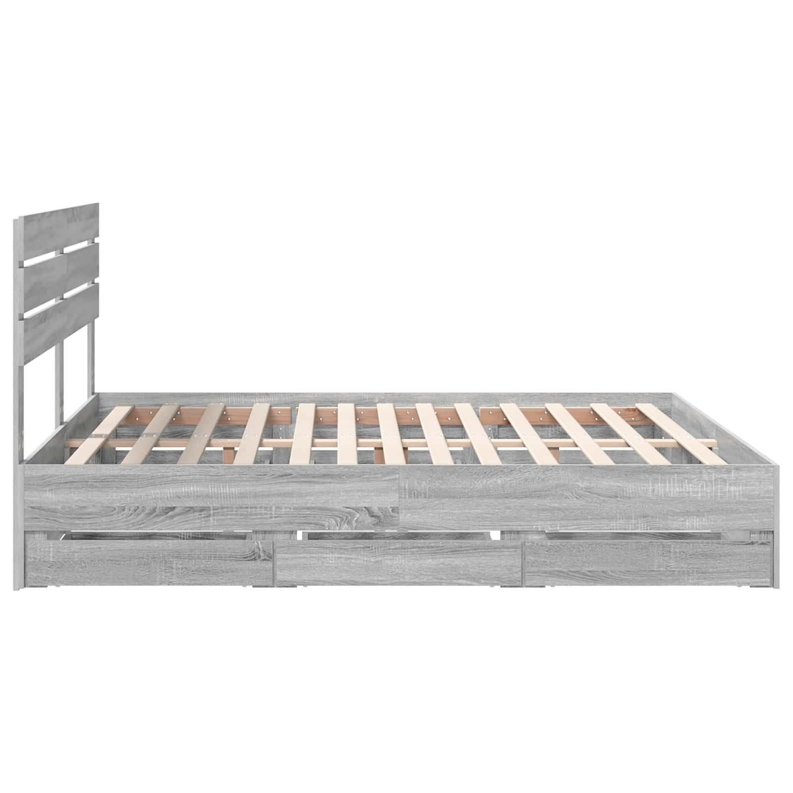 Bedframe met lade Grijs Sonoma 200 x 200 cm Ingenieurshout