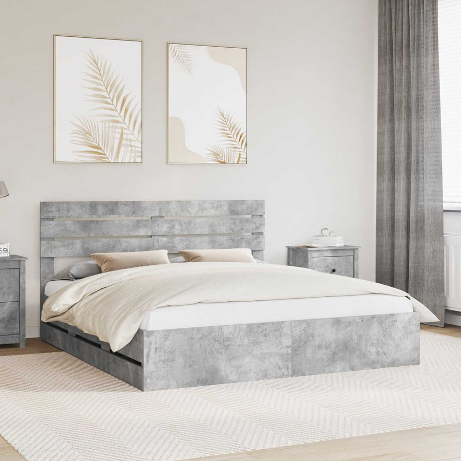 Bedframe met lade Beton Grijs 180 x 200 cm Ingenieurshout