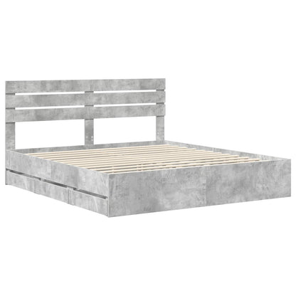 Bedframe met lade Beton Grijs 180 x 200 cm Ingenieurshout