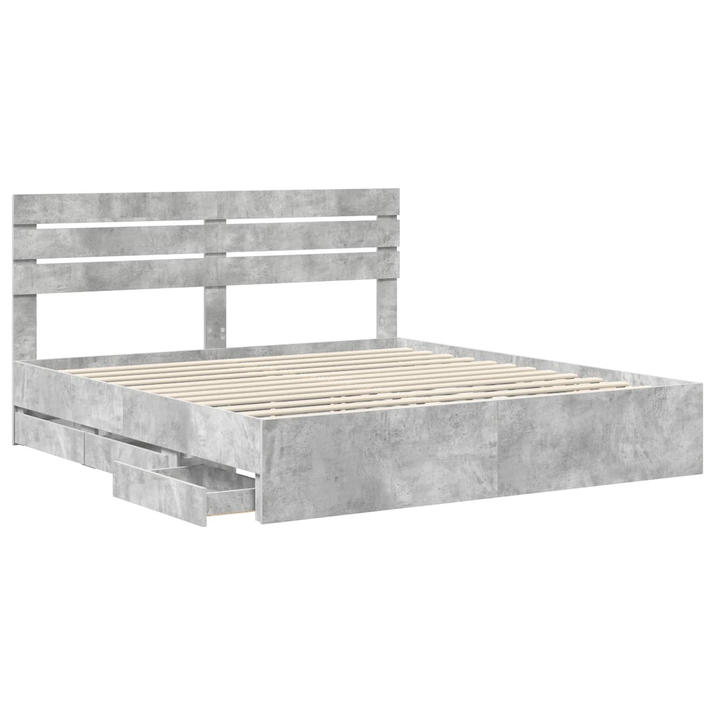 Bedframe met lade Beton Grijs 180 x 200 cm Ingenieurshout