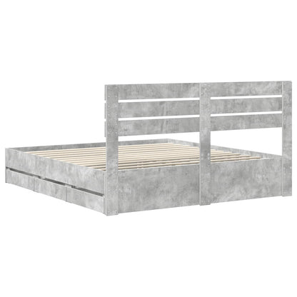 Bedframe met lade Beton Grijs 180 x 200 cm Ingenieurshout