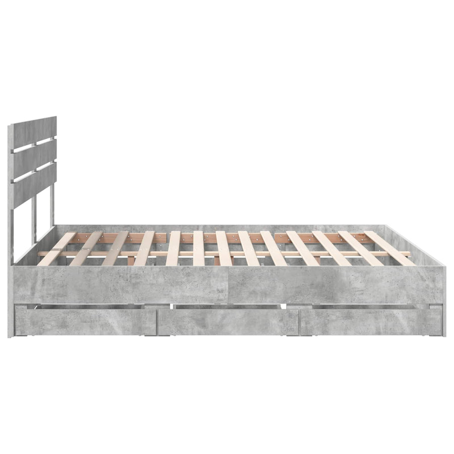 Bedframe met lade Beton Grijs 180 x 200 cm Ingenieurshout