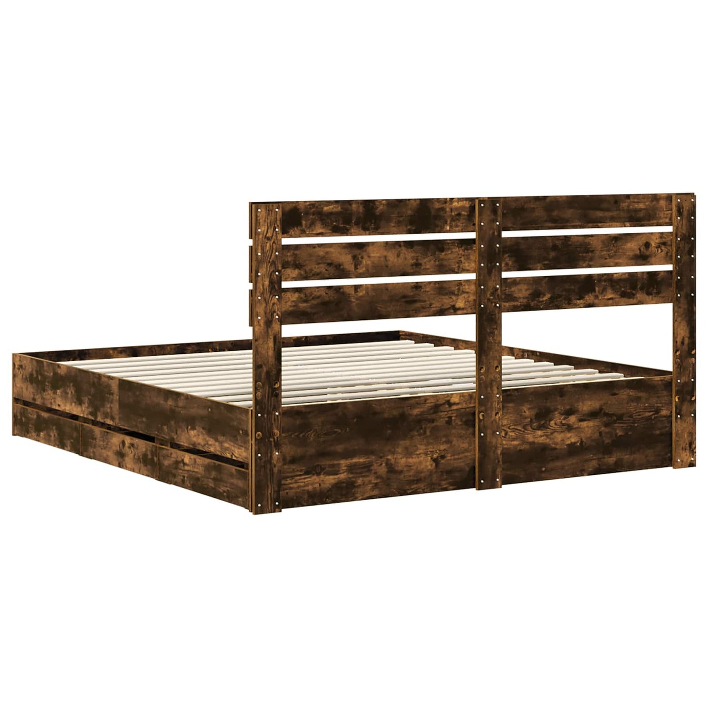 Bedframe met lade Gerookt eiken 180 x 200 cm Ingenieurshout