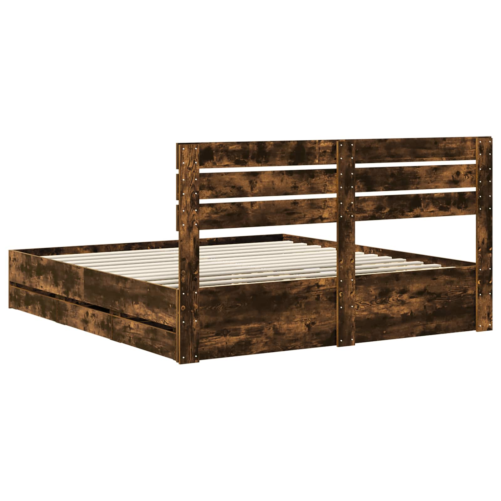 Bedframe met lade Gerookt eiken 180 x 200 cm Ingenieurshout
