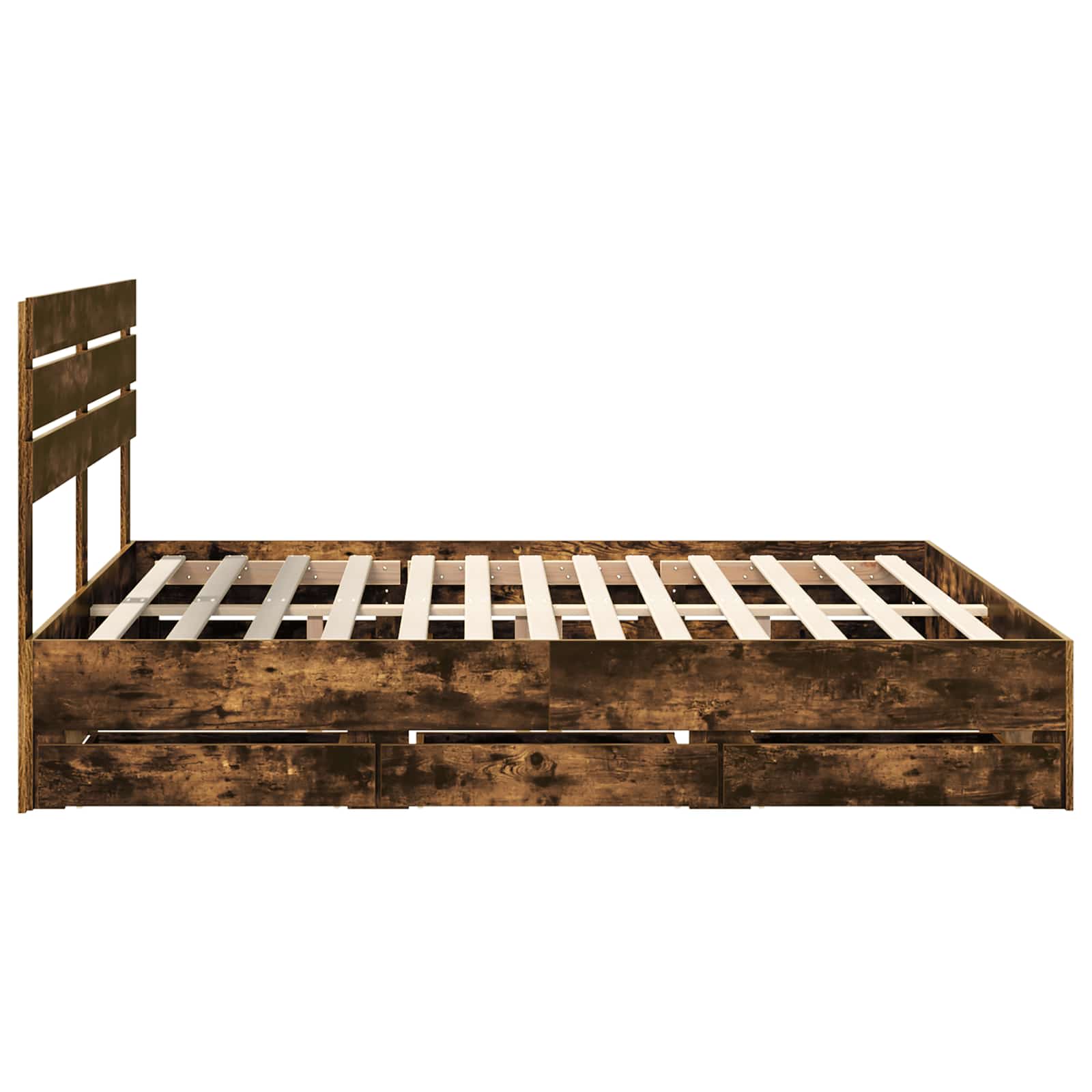Bedframe met lade Gerookt eiken 180 x 200 cm Ingenieurshout