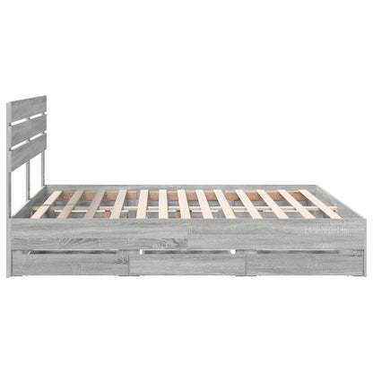 Bedframe met lade Grijs Sonoma 180 x 200 cm Ingenieurshout