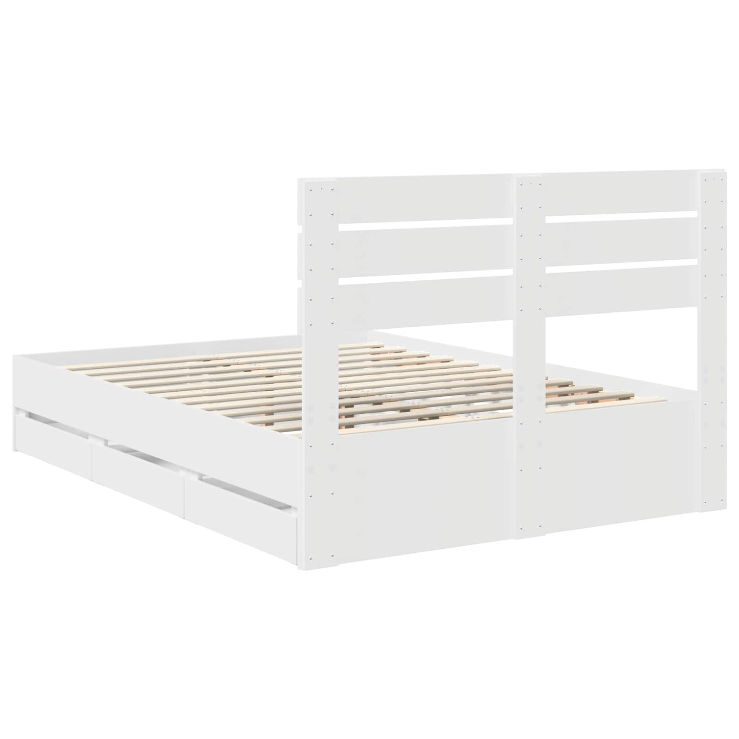 Bedframe met lade met opslag Wit 160 x 200 cm Ingenieurshout