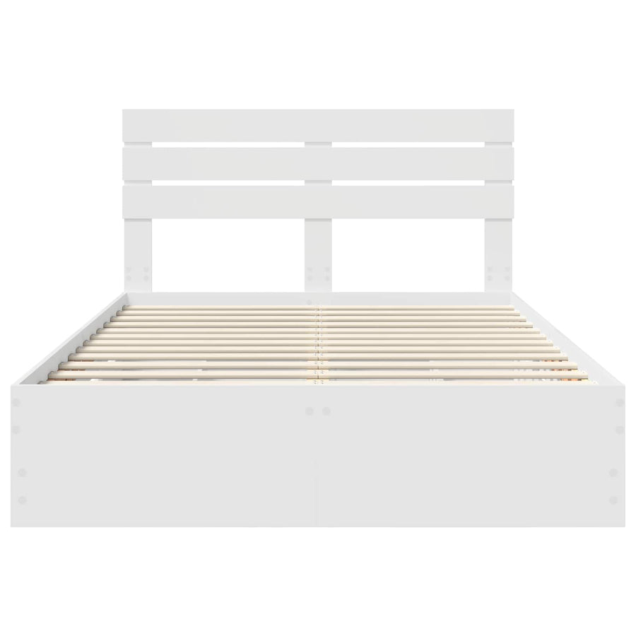 Bedframe met lade met opslag Wit 160 x 200 cm Ingenieurshout