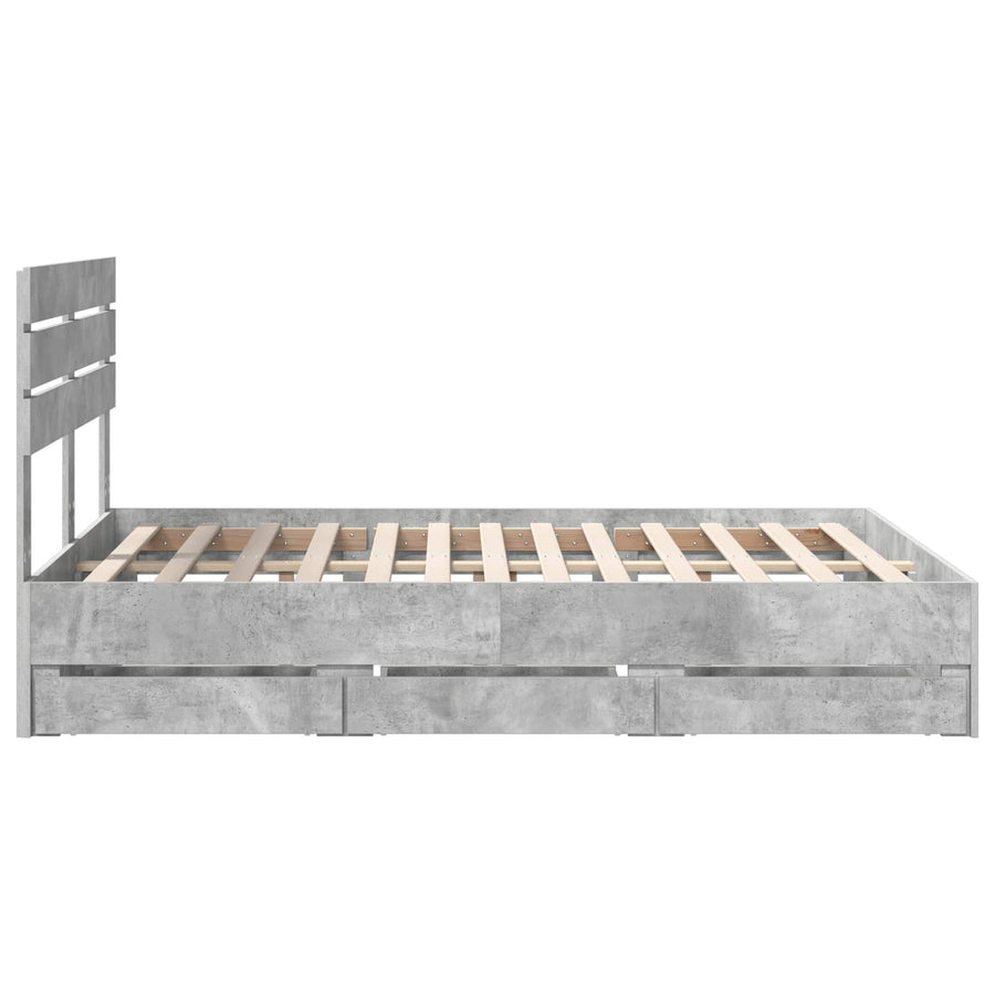 Bedframe met lade Beton Grijs 160 x 200 cm Ingenieurshout