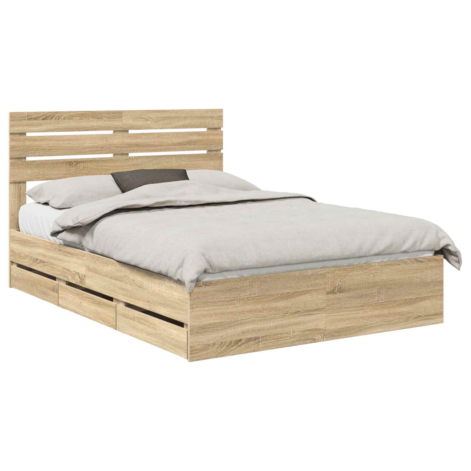 Bedframe met lade Sonoma Eiken 150 x 200 cm Ingenieurshout